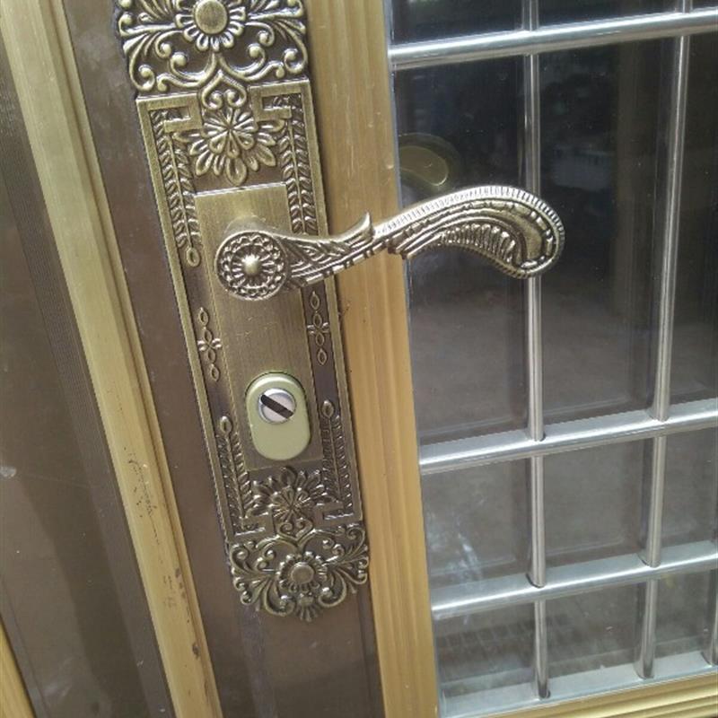 罗普斯金铝合金大门锁老式家用通用型仿古对开门双活执手压把门锁