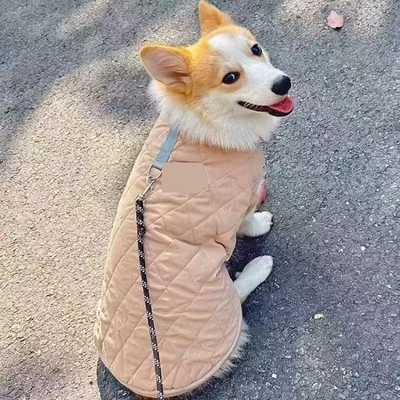 柯基柴犬狗狗衣服冬季可牵引扣中型宠物棉衣加厚马甲加绒保暖背心