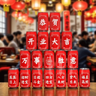 开工大吉创意不干胶可乐贴仪式感