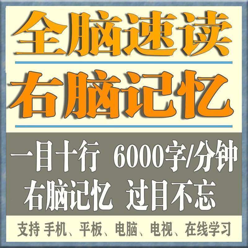 快速阅读训练法全脑速读记忆 记忆力训练快速记忆法全脑速记教程