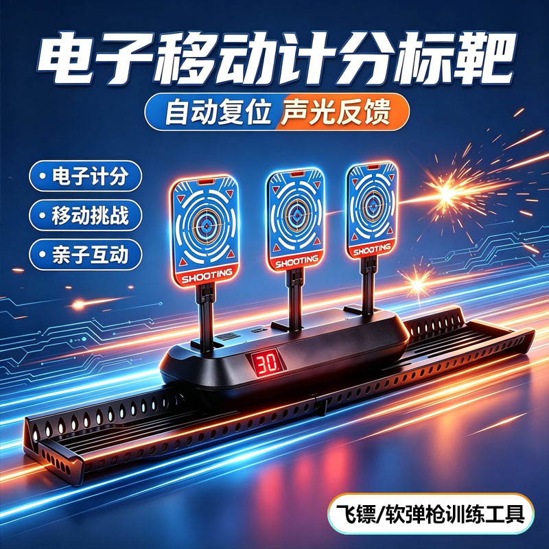 移动射击打靶儿童益智玩具软弹枪双人对战专注力训练男孩生日礼物图片