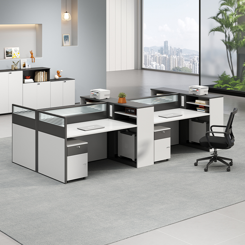 带一体插座侧柜职员办公桌员工位