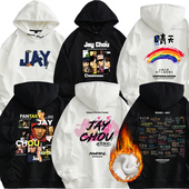 秋冬加绒加厚周杰伦连帽卫衣男歌曲jay晴天潮专辑上衣服保暖外套