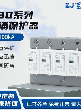 SPD电涌保护器浪涌保护器防雷器二级100KA 4P浪涌保护器