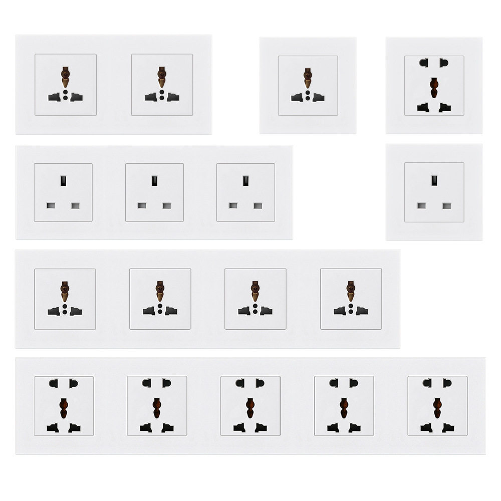 酒店外贸86型连体组合插座16A多功能英规五孔USB墙壁开关插座,电子/电工,开关插座套装,淘宝优惠券,粉丝福利购,淘宝优惠卷