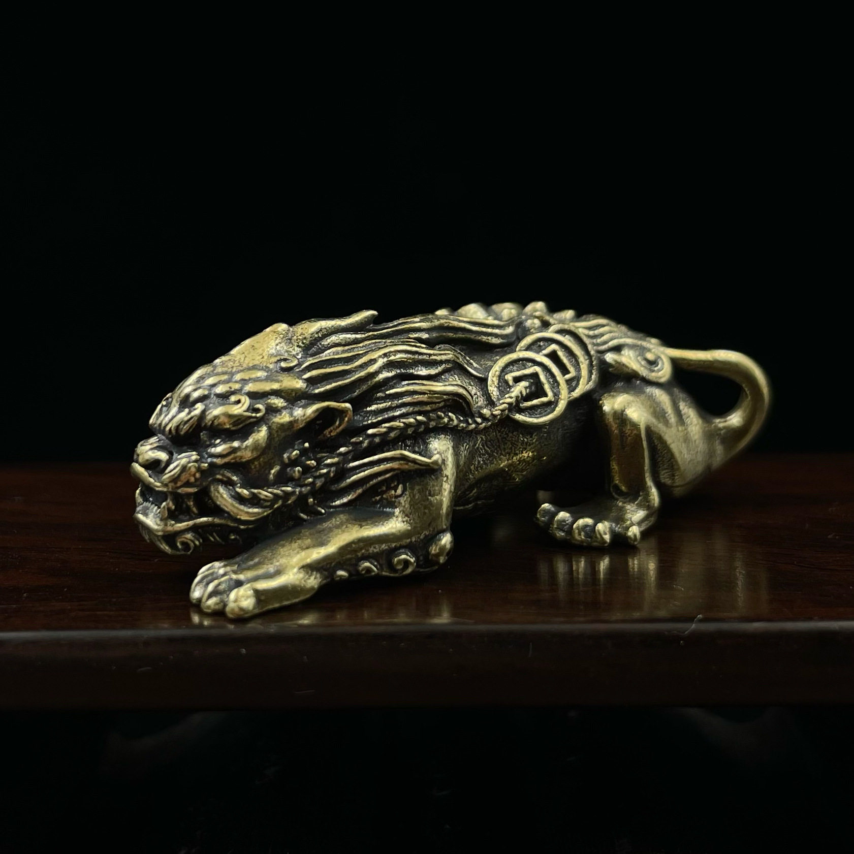实心黄铜复古貔貅桌面小摆件狮头茶宠工艺品摆件钥匙扣挂件风水,家居饰品,装饰摆件,淘宝优惠券,粉丝福利购,淘宝优惠卷