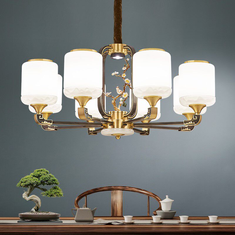 四季家园全铜新中式吊灯复古客厅简约现代大气中国风卧室餐厅主灯