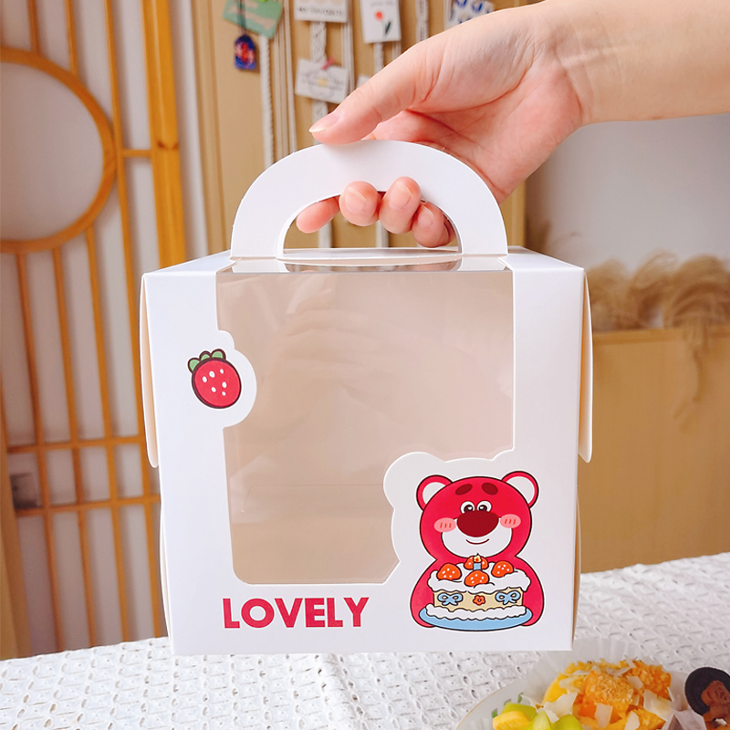 网红4寸蛋糕盒四/六寸手提打包盒5/6寸3生日包装盒慕斯甜品西点盒