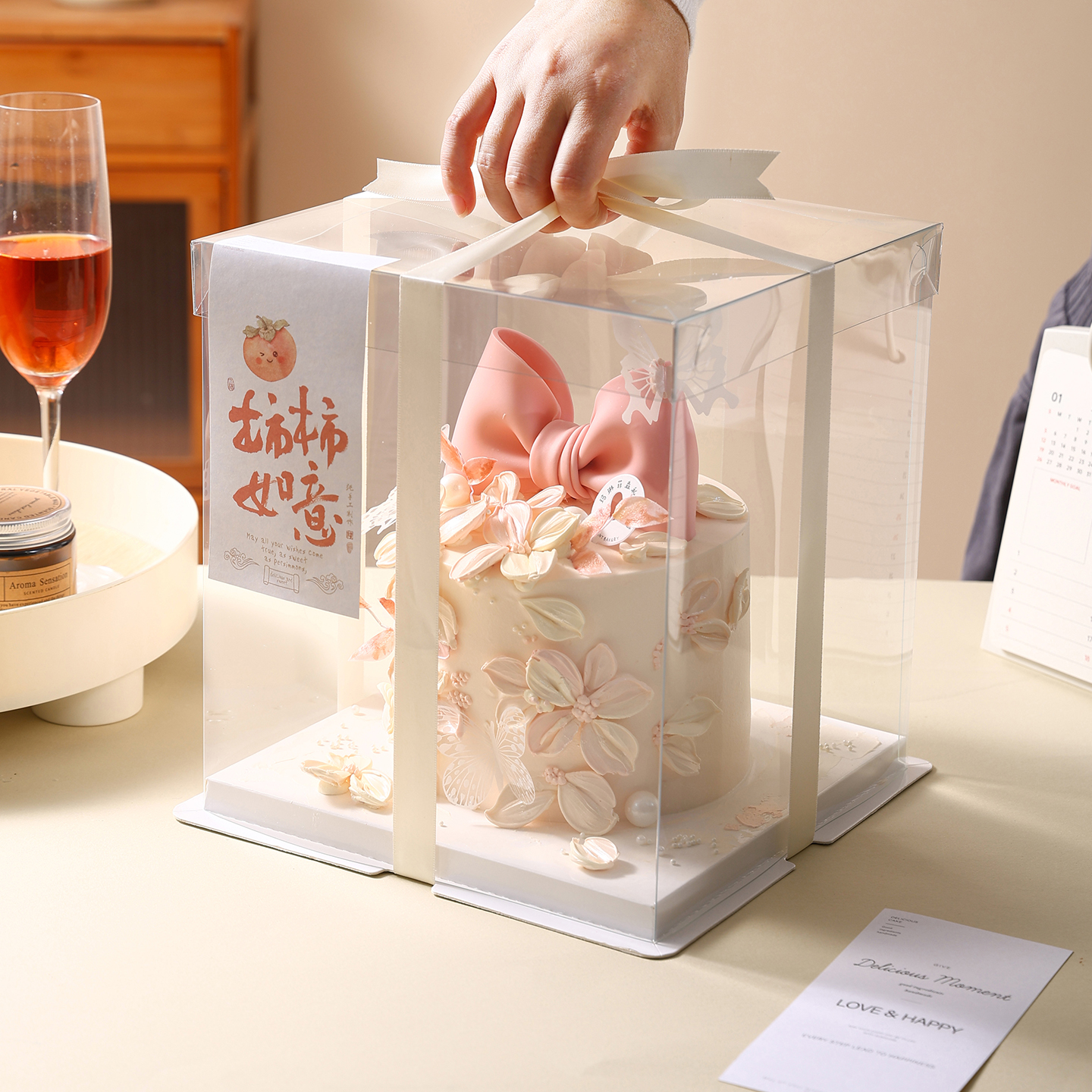 透明蛋糕包装盒4/6/8蛋糕盒定制