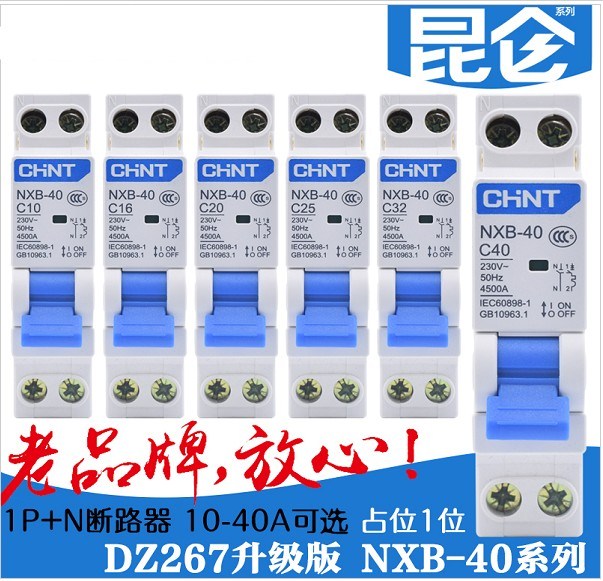 NXB-40 1P+N双进双出 DZ267升级版家用空气开关小型断路器