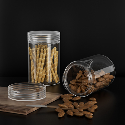 网红米布丁罐子透明密封五谷杂粮收纳盒厨房食品级塑料蜂蜜空瓶子