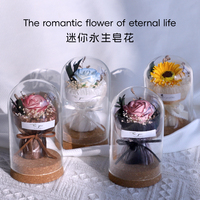 干花迷你小花束仿真肥皂花毕业季生日礼物送老师女友玻璃罩伴手礼
