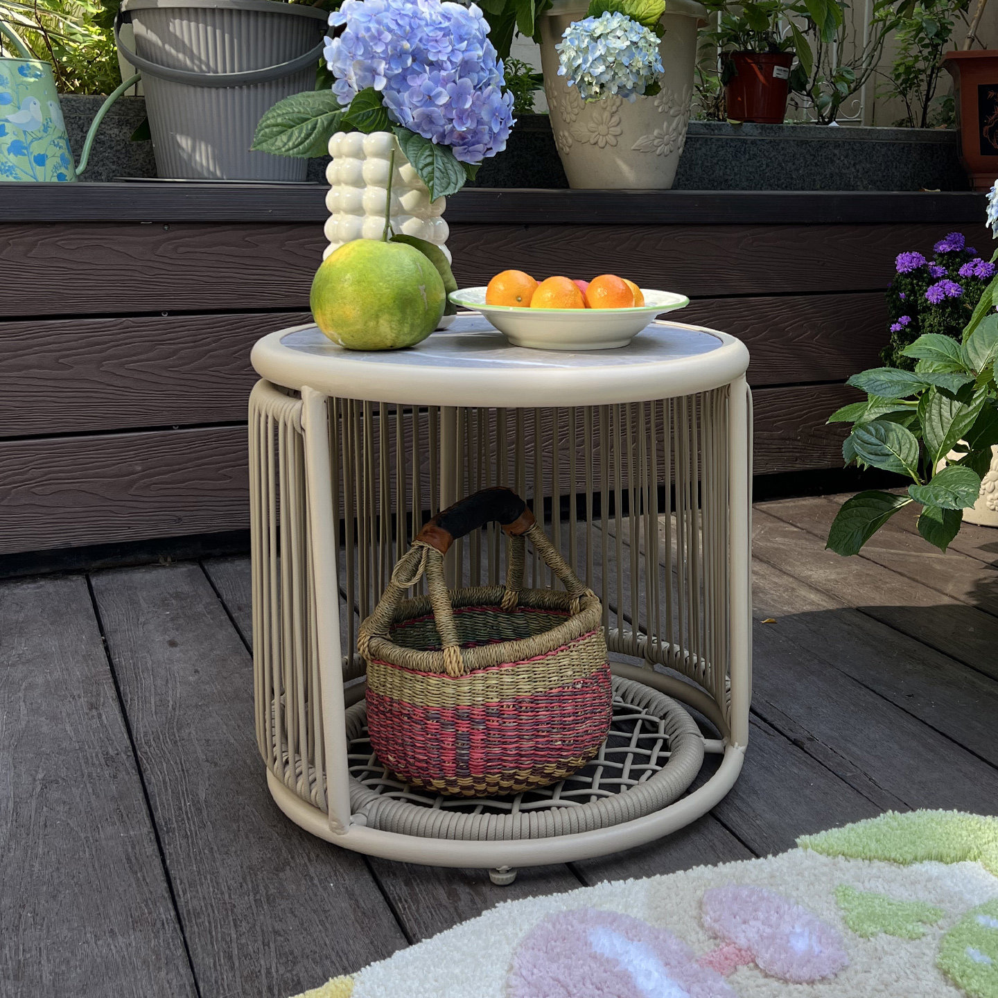 户外茶桌室外露台花园庭院编藤茶几客厅家用阳台浅色搭配圆几组合,住宅家具,角几/边几,淘宝优惠券,粉丝福利购,淘宝优惠卷