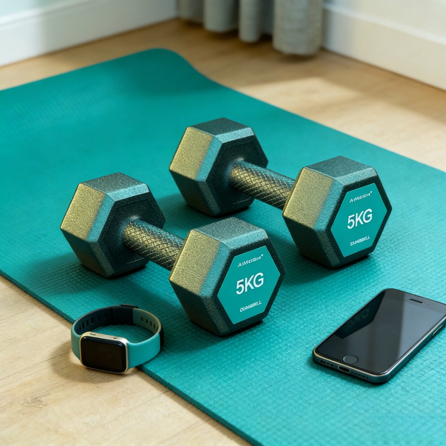 六角哑铃男士健身学生2kg5公斤家用10kg包胶练臂女健身器材小哑铃