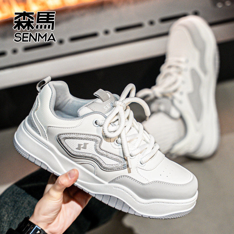 森马厚底板鞋男2026新款春季男生增高巨好看鞋子高级感痞帅休闲鞋