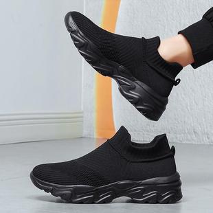 一脚蹬厚底跑步鞋 多运动走路鞋 飞织轻便情侣休闲运动鞋 新款 秋冬季