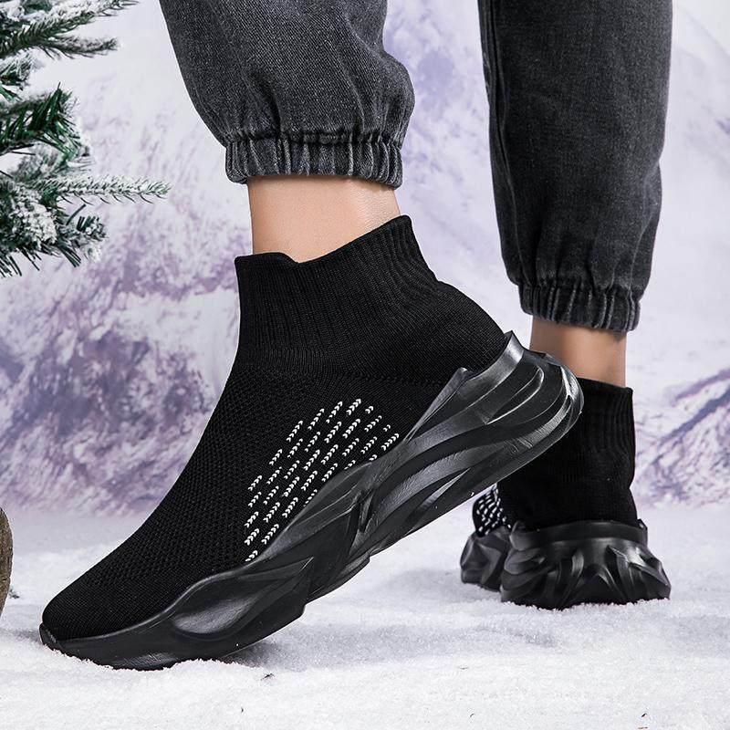 多运动走路鞋冬季高帮棉鞋男士一脚蹬加绒加厚保暖棉鞋厚底百搭鞋,流行男鞋,健步鞋,淘宝优惠券,粉丝福利购,淘宝优惠卷