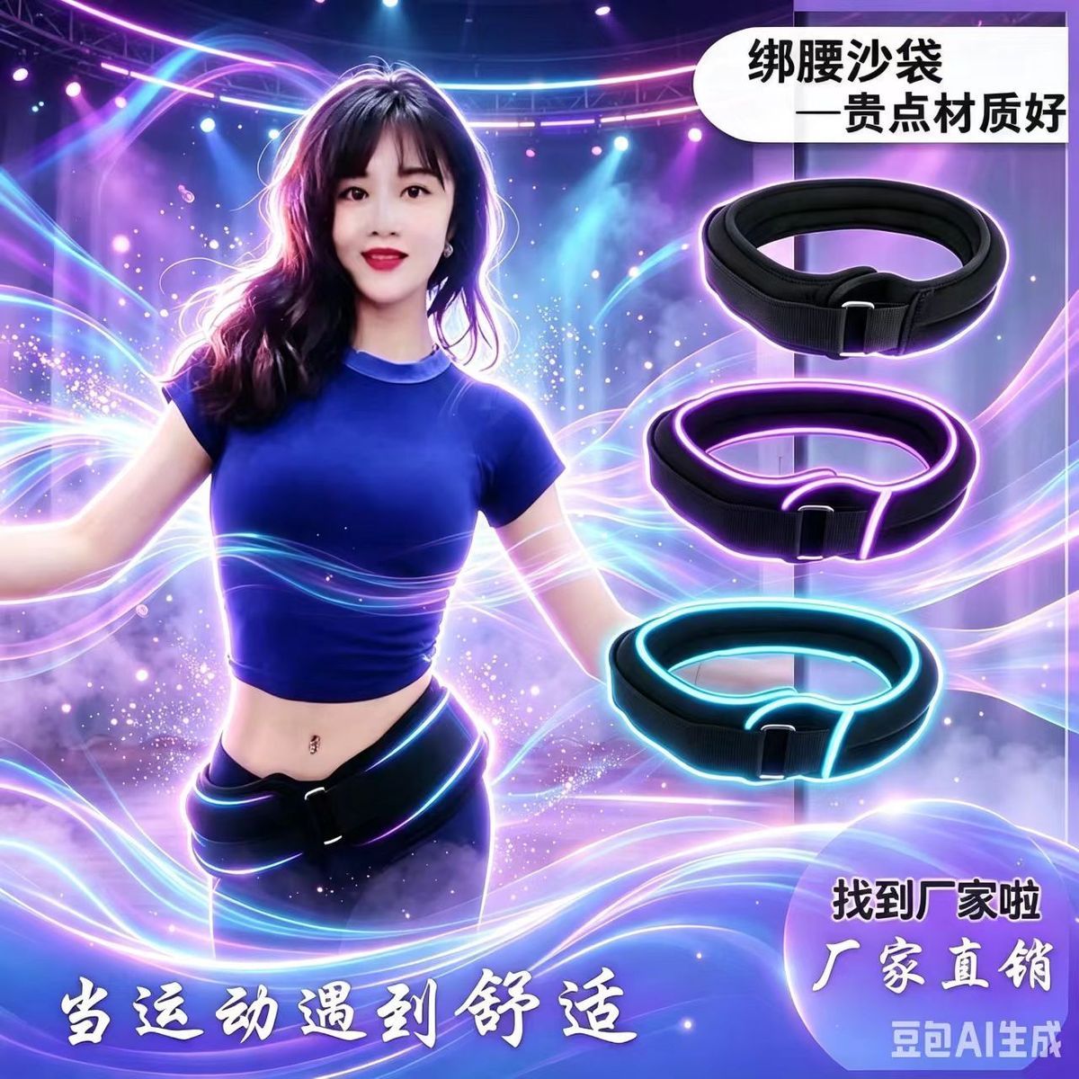 腰部负重沙袋负重腰带绑腰部沙袋 绑腰沙袋跳舞装备训练功肚皮舞