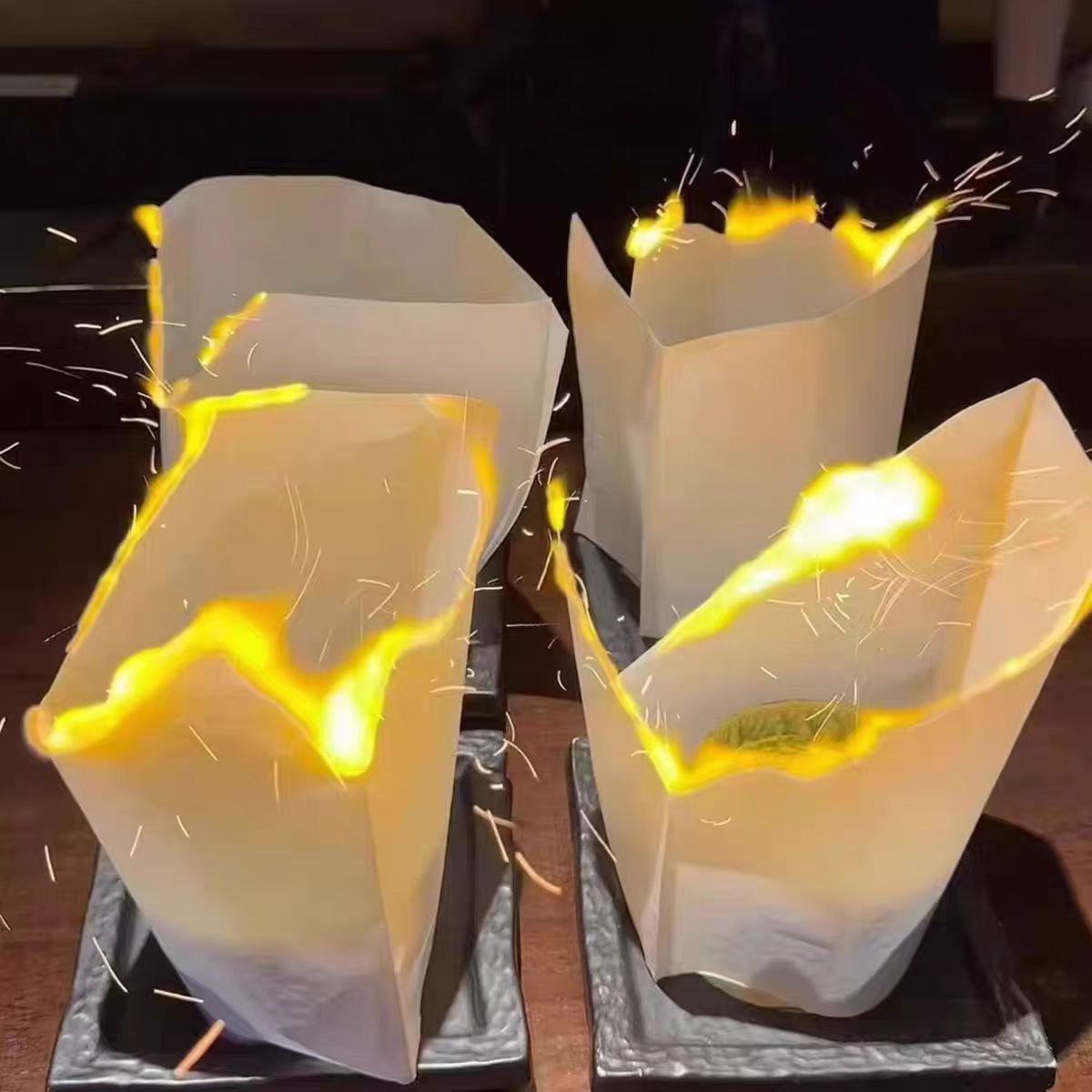魔法书餐盒餐厅创意燃烧纸魔法书盒剧本杀道具分子美食火焰纸哈利