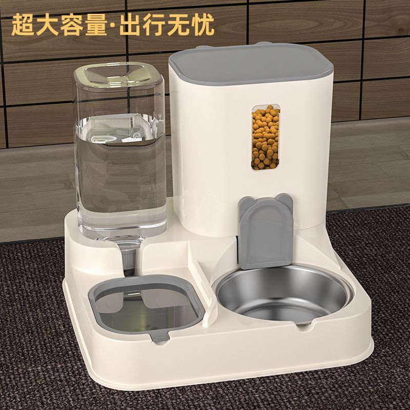 小狗饭盆水盆一体宠物自动喂食器猫碗狗碗猫咪饭碗饮水一体机狗饭