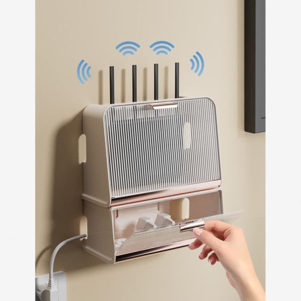 放光猫wifi路由器电视机顶盒置物架插座收纳盒无线神器电线整理置