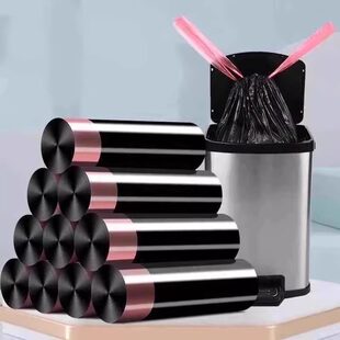 加厚手提式 垃圾袋家用自动收口黑色大号厨房专用塑料袋承重力强