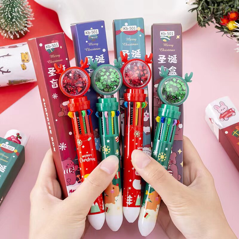 圣诞节盲盒手账笔2024新款网红十色笔小学生儿童礼物文具奖品奖励