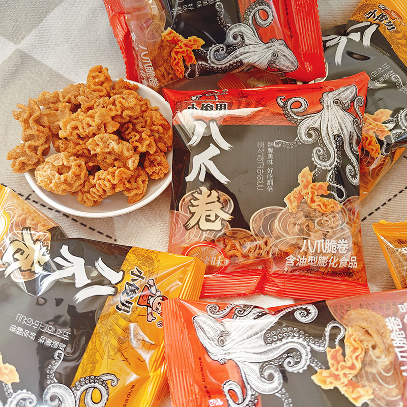小俊男八爪卷小包装香脆麻辣八爪烧锅巴散装儿时休闲零食酱爆味