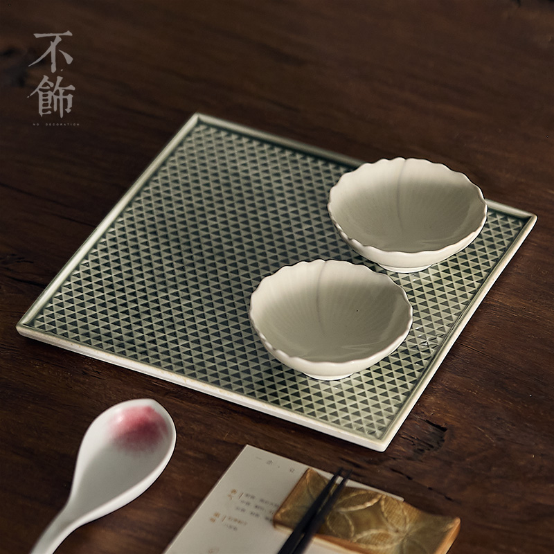 不饰【几何纹平底方盘】吧台托盘