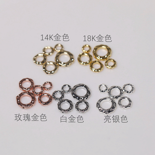 diy饰品配件自制盘缠隔片大珠子隔珠14K包金保色手链项链手工材料