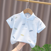 小童翻领印小汽车半袖 婴儿童洋气卡通POLO衫 上衣 T恤夏装 男童短袖