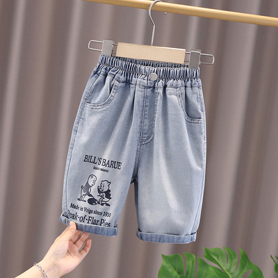 男童软牛仔七分裤夏季新款