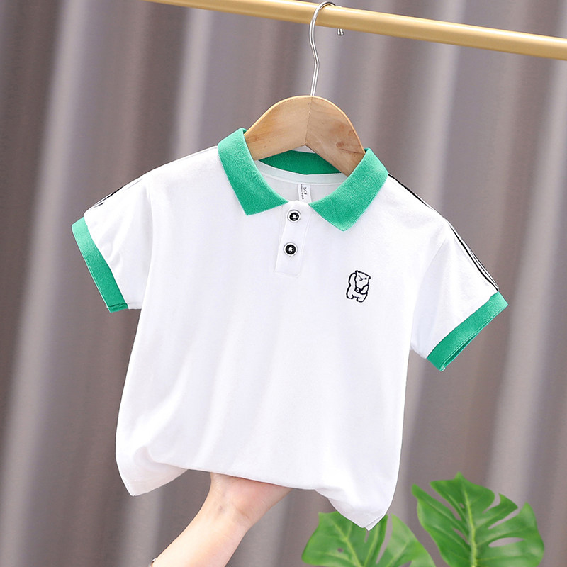 小童短袖t恤男童polo衫翻领半袖2024夏装新款儿童夏季薄款上衣潮