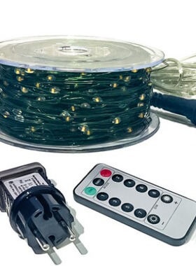 跨境亚马逊低压户外遥控铜丝灯圣诞树装饰50M100M灯串满天星花环