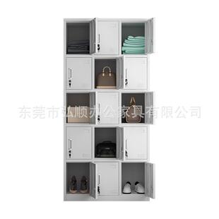 铁皮12门钢制储物柜双层鞋柜车间员工衣柜厂家十二门加层板置物柜