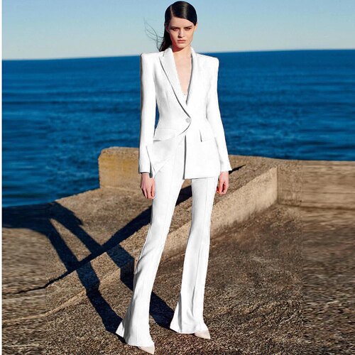 plus size Blazer Suit Set Women's Blazer Flare Pants Suit