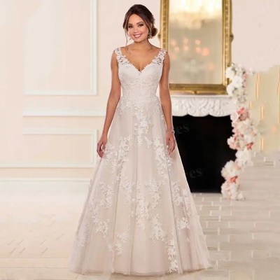 A Line Wedding Dresses Appliques Bride Dress Bridal Gown