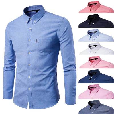 Mens Casual Shirt Fashion Business Dress Shirts Men Clothes