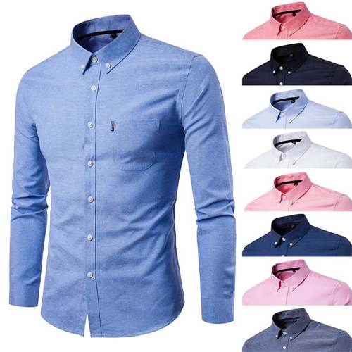 Mens Casual Shirt Fashion Business Dress Shirts Men Clothes