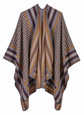 split scarf fashion border stripe increase ladies air