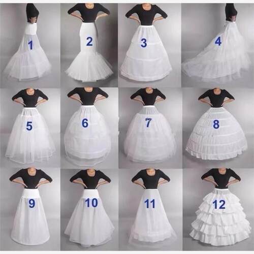 White New 6 Hoops Petticoats Bustle for Ball Gown Wedding