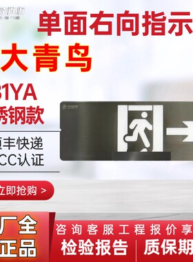 北大青鸟单面右向指示牌指示灯应急灯系列11B1YA 不锈钢款指示牌