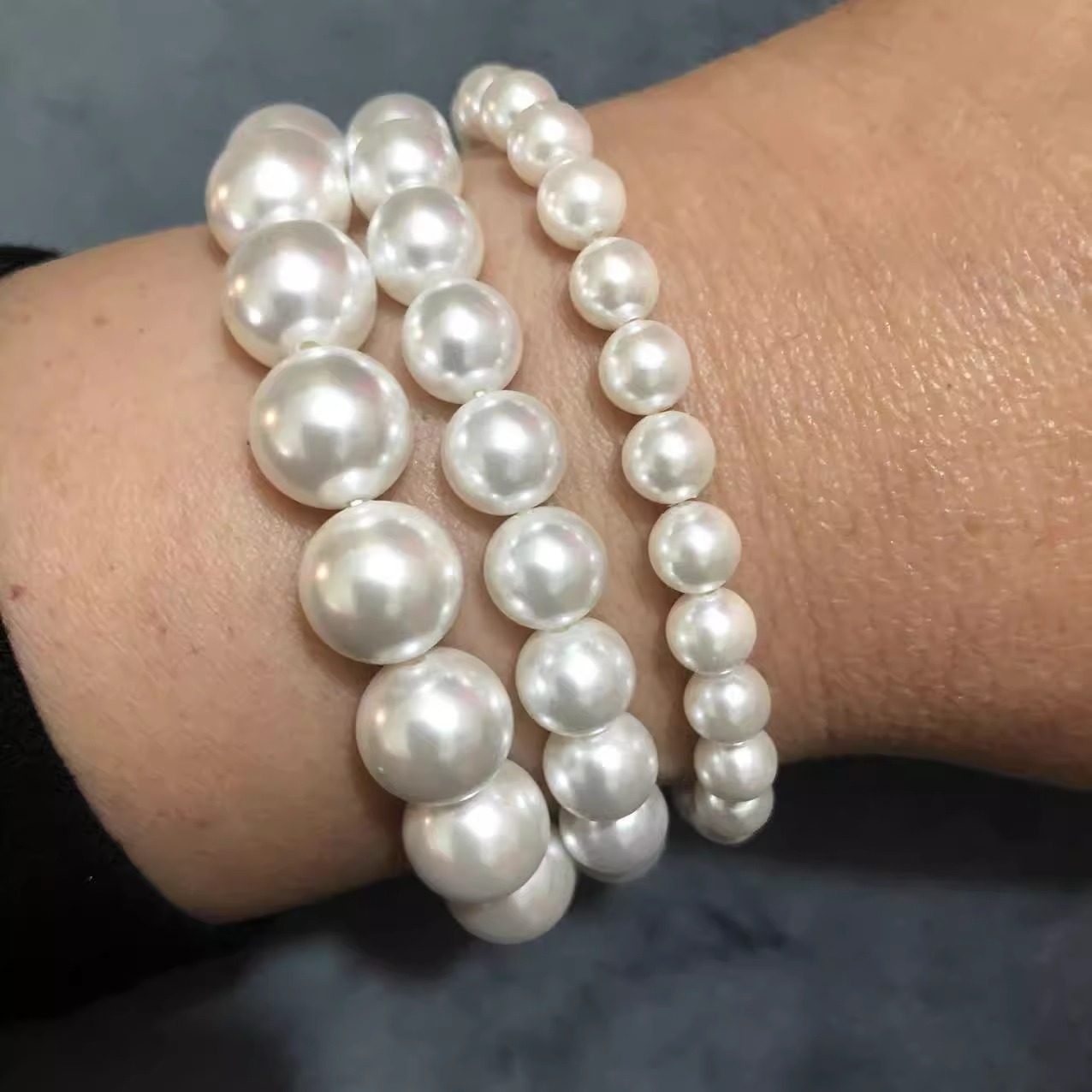 单圈贝珠手链海洋贝壳手串创意送女友生日礼物酷似珍珠原创饰品女