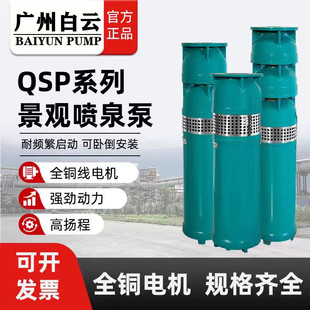广州白云泵业喷泉泵QSP铸铁不锈钢景观喷泉泵别墅喷泉专用潜水泵