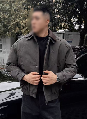 【大壮专属】冬季新款设计师款螺纹双层领防风棉服夹克男 C3623