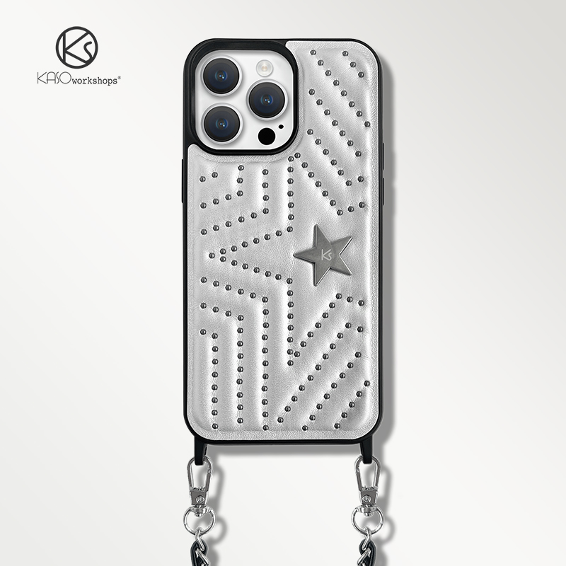 KASO新款铆钉皮革斜挎高级感限量版适用苹果iPhone14ProMax高档防摔链条13手机壳小香风潮牌小众12个性全包女