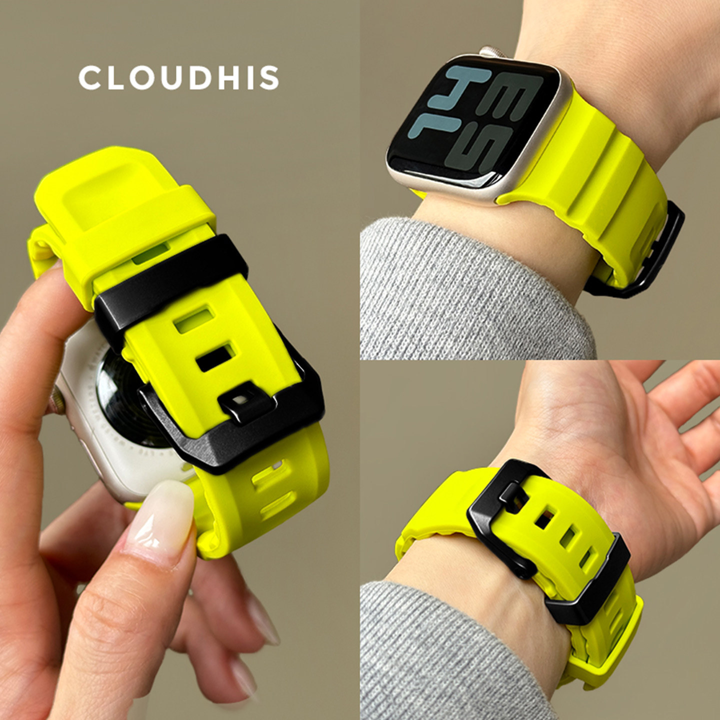Cloudhis新款野径运动硅胶s10适用苹果手表带s11运动腕带iwatch表带Ultra46mm男女s12智能se3代8applewatchs9