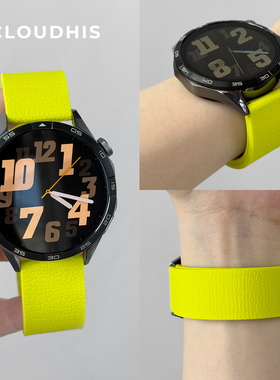 CLOUDHIS适用华为GT5手表表带gt4表watchgt5系列3女款pro运动GT2高级感春夏季荔枝纹硅胶磁吸新款腕带男gt6