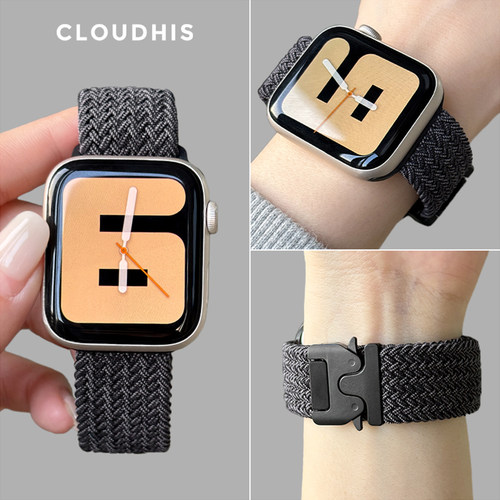 CLOUDHIS适用iWatch尼龙编织表带