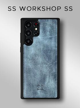 SS新款牛仔布深黑蓝皮革适用三星s23手机壳s22保护套ultra全包软壳flip5防摔fold5高级感galaxyW24小红书w23